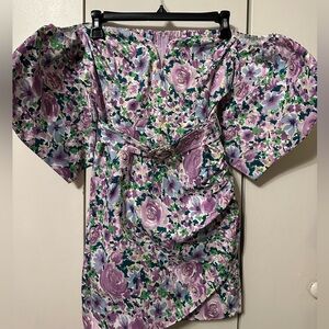 Floral Mini Dress - Pink and Green